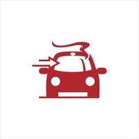 logo d'entreprise livraison de nourriture amusement voiture rouge vecteur