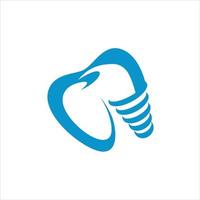 logo d'entreprise de santé illustration d'implant dentaire vecteur