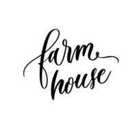 maison de ferme. inscription calligraphique de vecteur avec des lignes douces pour les noms et les logos des entreprises, des étiquettes et des boutiques de design et de votre entreprise.