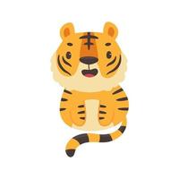 tigre de dessin animé pour 2022 année du tigre décoration de carte de nouvel an chinois. vecteur