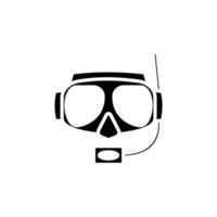 masque de plongée, tuba, maillots de bain, plongée avec tuba, plongée, plongeur, icône solide de lunettes, image vectorielle, illustration, modèle de logo. adapté à de nombreuses fins. vecteur