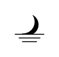 lune, nuit, clair de lune, icône solide de minuit, image vectorielle, illustration, modèle de logo. adapté à de nombreuses fins. vecteur