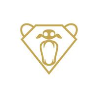 logo grizzly diamant minimaliste icône vecteur symbole design plat