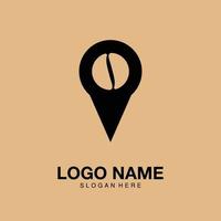 logo café emplacement minimaliste icône vecteur symbole design plat