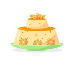 gâteau ou pudding maison à l'orange vecteur