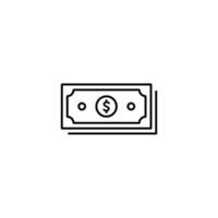 vecteur d'icône d'argent dollar dans le style de ligne pour l'application web ou mobile