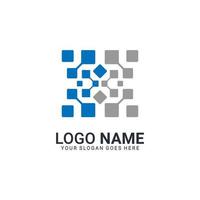 création de logo de symbole de technologie numérique abstraite. conception de logo modifiable vecteur