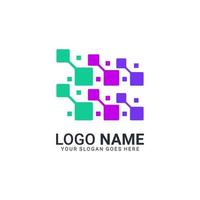 création de logo de symbole de technologie numérique abstraite. conception de logo modifiable vecteur