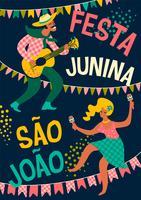 Fête latino-américaine, la fête du mois de juin au Brésil. Festa Junina. vecteur