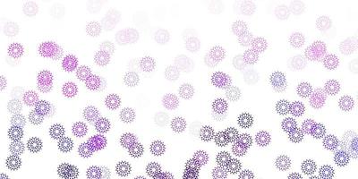 texture de doodle vecteur violet clair avec des fleurs.