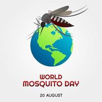 illustration vectorielle de la journée mondiale des moustiques vecteur
