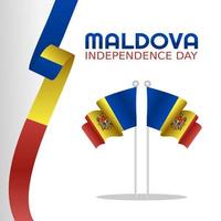 illustration vectorielle de la fête de l'indépendance de la moldavie. vecteur