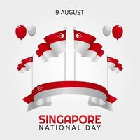 illustration vectorielle de la fête nationale de singapour vecteur