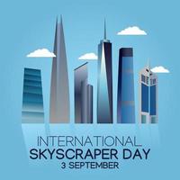 illustration vectorielle de la journée mondiale des gratte-ciel vecteur