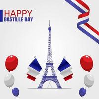 joyeux jour de la bastille illustration vectorielle vecteur