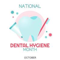 illustration vectorielle du mois national de l'hygiène dentaire vecteur