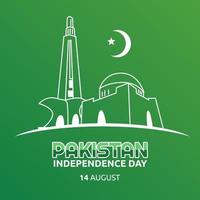 illustration vectorielle de la fête de l'indépendance du pakistan vecteur
