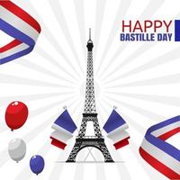 joyeux jour de la bastille illustration vectorielle vecteur