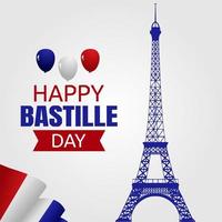 joyeux jour de la bastille illustration vectorielle vecteur