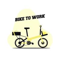 vélo au travail design concept vecteur lllustration