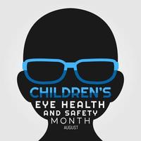 illustration vectorielle du mois de la santé et de la sécurité des yeux des enfants vecteur