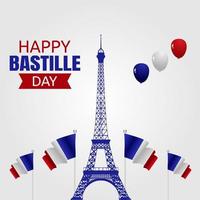 joyeux jour de la bastille illustration vectorielle vecteur