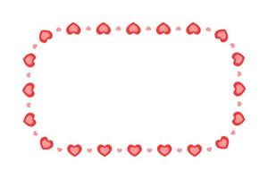 joli cadre rectangle décoré de coeurs. modèle de carte d'invitation saint valentin, photo, image, bannière vecteur