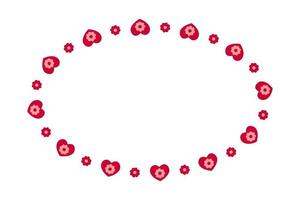 cadre ovale avec des coeurs. modèle simple pour carte de saint valentin, invitation de mariage, photo, image, bannière vecteur