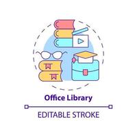 icône de concept de bibliothèque de bureau vecteur