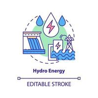 icône de concept d'énergie hydroélectrique vecteur
