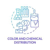 icône de concept de dégradé bleu de couleur et de distribution chimique vecteur