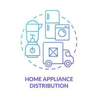 icône de concept de dégradé bleu de distribution d'appareils ménagers vecteur