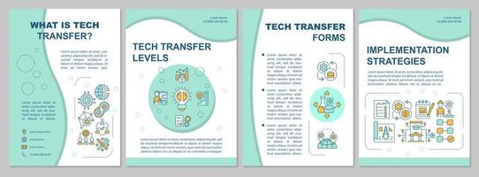 modèle de brochure de partage de technologie. formulaires de diffusion de la technologie. dépliant, livret, impression de dépliant, conception de la couverture avec des icônes linéaires. mises en page vectorielles pour la présentation, les rapports annuels, les pages publicitaires vecteur