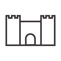 lignes simples forteresse ancien logo symbole vecteur icône illustration design