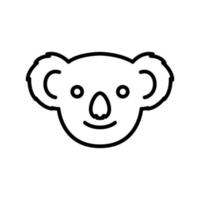 icône de conception de logo moderne de ligne de sourire de tête de panda mignon vecteur