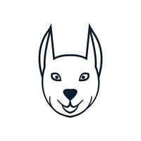 tête de visage de chien husky sibérien ou création de logo de ligne de loup vecteur