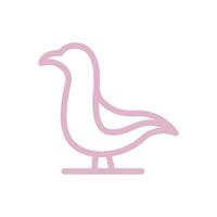 colombes ou pigeon oiseau ligne minimaliste logo design simple vecteur