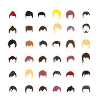 Ensemble d&#39;avatars de coiffure de personnes avec des arrière-plans vecteur