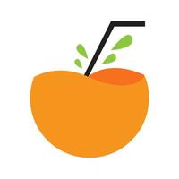 illustration de symbole d'icône vectorielle de conception de logo de boisson aux fruits orange frais vecteur