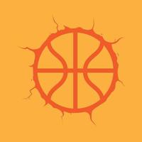 ballon de basket coincé logo symbole icône vecteur conception graphique illustration idée créatif