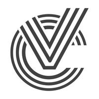 création de logo ligne lettre cv vecteur