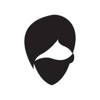 forme de tête jeune homme avec masque logo design vecteur icône symbole illustration