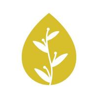 illustration de symbole d'icône de vecteur de conception de logo d'eau de goutte d'huile d'olive