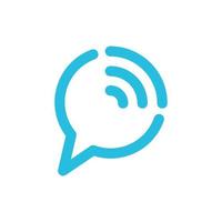 bulle chat wifi internet connecter technologie ligne logo design icône vecteur