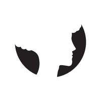 espace négatif femmes crépus logo symbole icône vecteur conception graphique illustration idée créatif