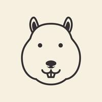tête de ligne hamster mignon hipster logo symbole icône vecteur conception graphique illustration idée créatif