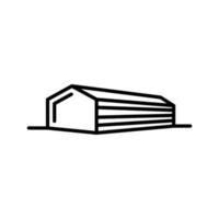 création de logo de bâtiment long de ligne d'usine vecteur