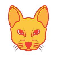 tête colorée chat caracal logo symbole vecteur icône illustration design