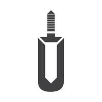 épée simple pour vecteur de conception de logo silhouette combattant et soldat