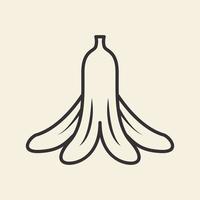 fruits banane peau ligne vintage logo design vecteur icône symbole illustration